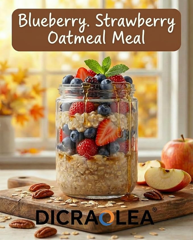 18oz 8Pack Glass Overnight Oats Jars Containers with Airtight Leakproof Lids, Reusable Mason Jars for Meal Prep, Yogurt Parfaits, Smoothies, Salads & Healthy Breakfasts(18oz-8Pack)