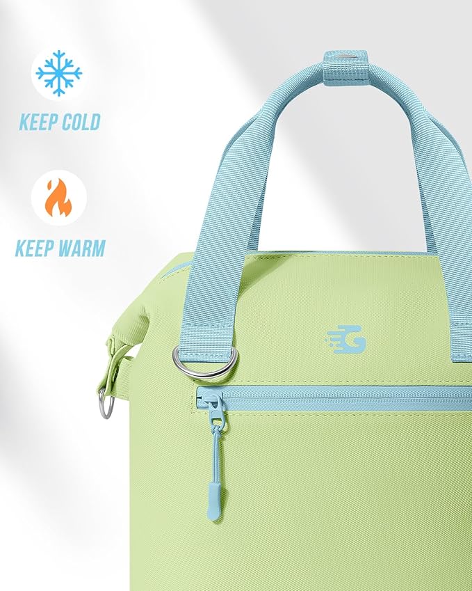 GLORIEROO Pastel Lunch Box Women | Insulated Soft Waterproof Leakproof Lunch Bag Cooler | Adjustable Strap | BPA-Free