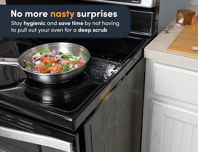 Linda’s Essentials Silicone Stove Gap Covers (2 Pack), Heat Resistant Oven Gap Filler Seals Gaps Between Stovetop and Counter, Easy to Clean Stove Gap Guard (30 Inches, Clear)