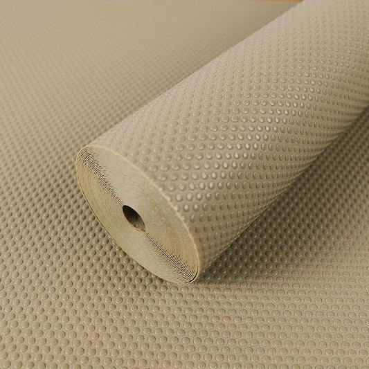 FLPMIX Kitchen Cabinet Liner Non-Adhesive: Waterproof Bathroom Drawer Liners Mat - Easy to Cut Small Cupboard Shelf Liner for Pantry Shelves - Oil-Proof Khaki 12" x 396"
