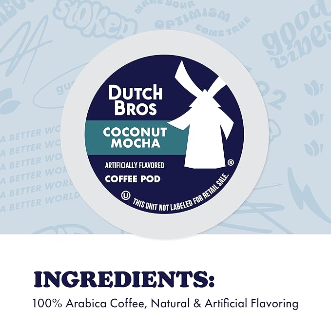 Dutch Bros Coconut Mocha Flavored Coffee inspired by Cocomo®, 32 Count, Medium Roast, Single Serve Coffee Pods for Keurig K-Cup Brewers