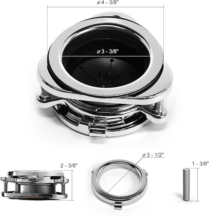 Garbage Disposal Flange, 3 Bolt Mount Stainless Steel Kitchen Sink Flange Kit with Splash Guard for 3 1/2 Inch Standard Sink Drain Hole, Sink Food Waste Disposer Installation kit