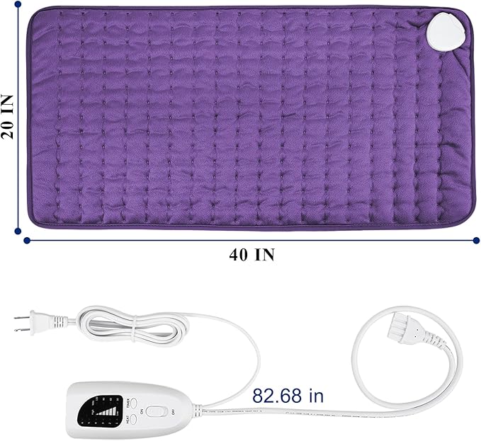 40X20 Inch Electric Heating pad for Back Neck Shoulder Knee Arms Legs- Electric Heat Pads with 6 Heat Settings & Auto Shut Off &Dry/Moist Heat Heating Pad for Birthday Mother Father Girl Men Women