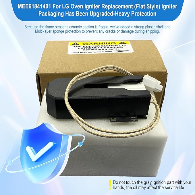 Upgrade MEE61841401 Gas Range Oven Igniter, for LG Oven Igniter Replacement(LRG, LSS, LDG, LSG, LTG), for LG Gas Ranges Igniter, Replaces MEE61841403 MEE63084901 Oven Igniter for Gas Stove.