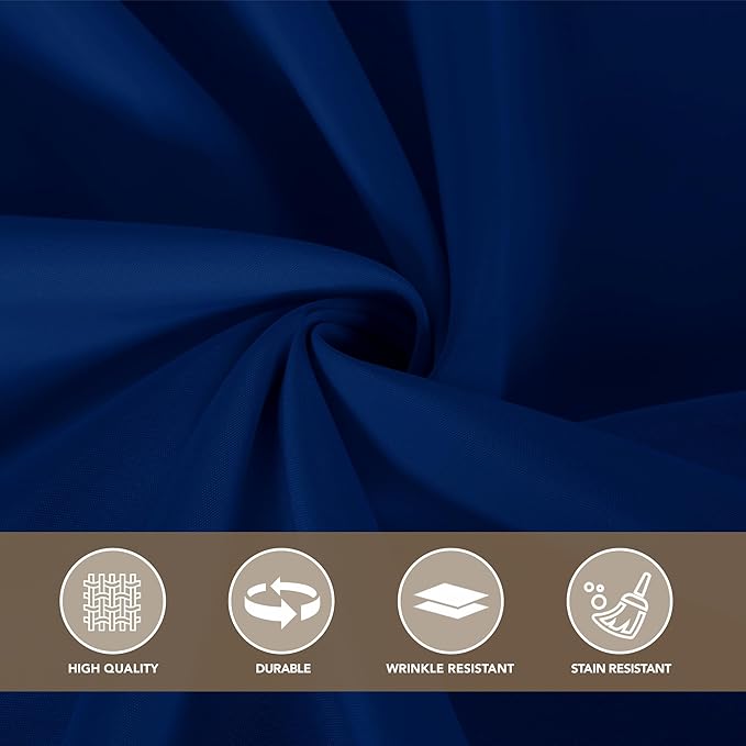 sancua Round Tablecloth 108 Inch Diameter, 6 Pack - Circle Polyester Fabric Table Cloth for Wedding Party Reception Banquet Birthday, Washable Formal Table Cover (Fit 42-96 Inch Tables), Navy Blue