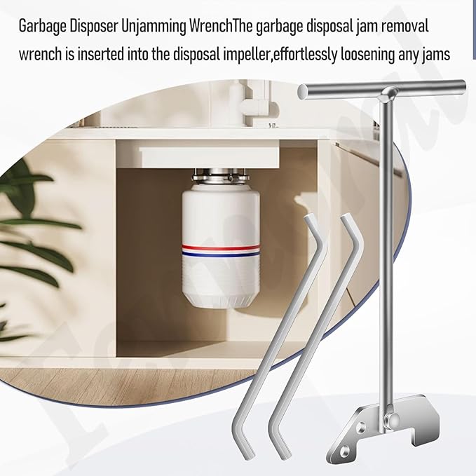 Fennoral Garbage Disposer Unjamming Wrench with 2 Pack Garbage Disposal Wrench Compatible with SinkErator Moen Garbage Disposal, Use for Remove Clogging Above The Sink