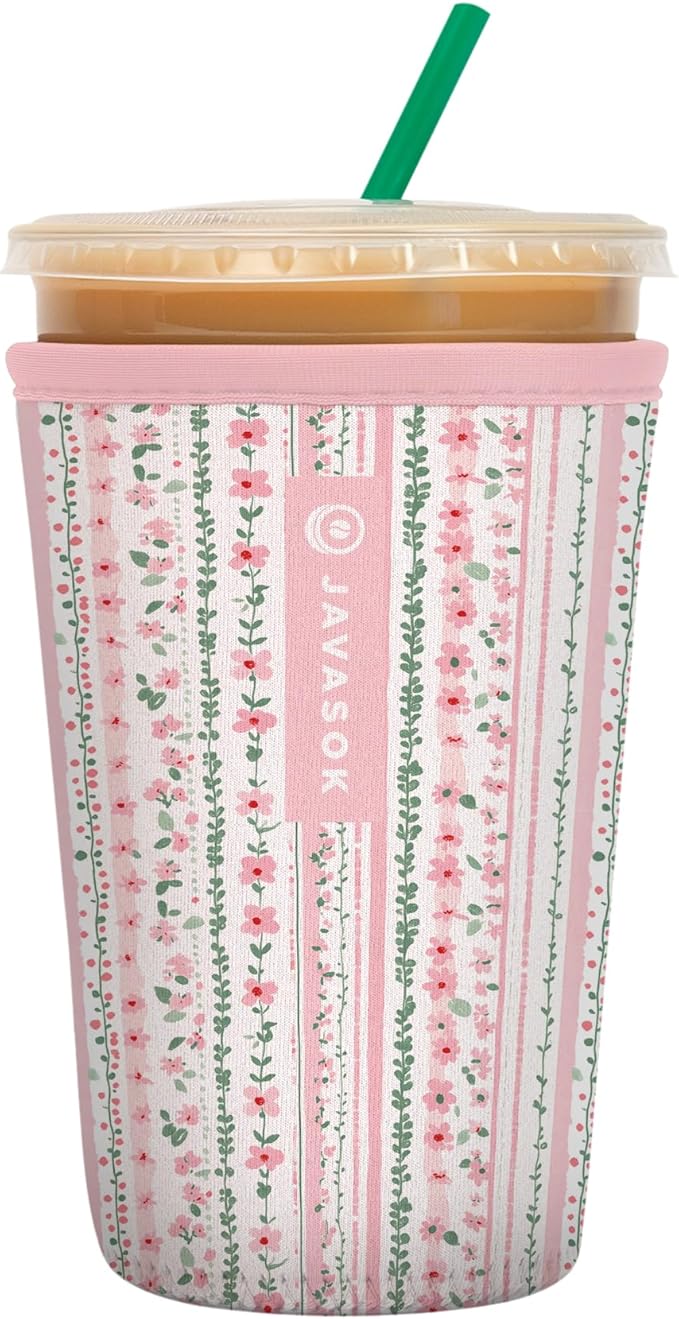 Sok It JavaSok Iced Coffee & Cold Soda Insulated Neoprene Cup Sleeve (Prim & Proper, Medium: 22-28oz)