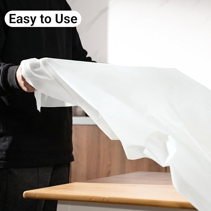 Auros Premium Plastic Tablecloths 10 Pack, 54 x 108 Inch Rectangle Disposable Table Covers for 8FT Tables, Thick & Durable, Waterproof & Spill-Proof, Easy Cleanup for Parties, Wedding, Pure White