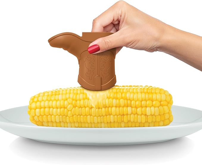 Genuine Fred BUTTER BOOT Butter Spreader for Corn and Veggies, Cowboy Boot Butter Applicator, Kitchen Gadget for Grilling, Picnics, and Cookouts, Dishwasher Safe
