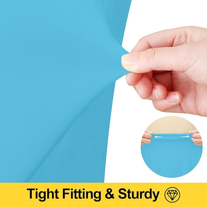 Smiry Spandex Tablecloth 2 Pack, Elastic Fitted Stretch Tablecloth for 6FT Rectangle Tables, Waterproof Washable Table Cover Skirt for Wedding, Banquet & Parties (Blue Mist, 72Lx30Wx30H Inch)