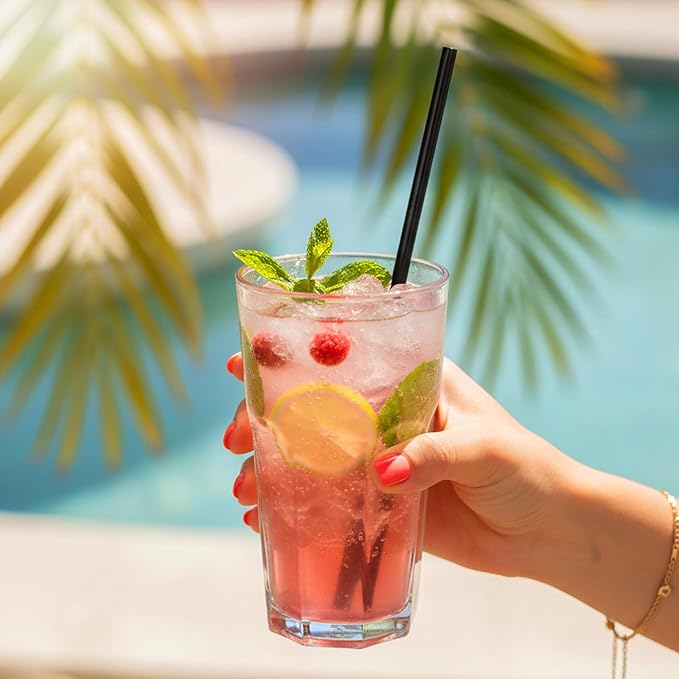 Tomnk 300pcs Straws Disposable, 8.25 Inches Plastic Straws, Plastic Drinking Straws for Tumblers and Ice Coffee
