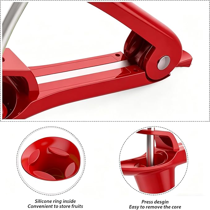 Cherry Pitter - Makmzoon Cherries Corer Cherry Remover Stainless Steel Cherry Pitter Tool for Making Cherry Jam(Red)