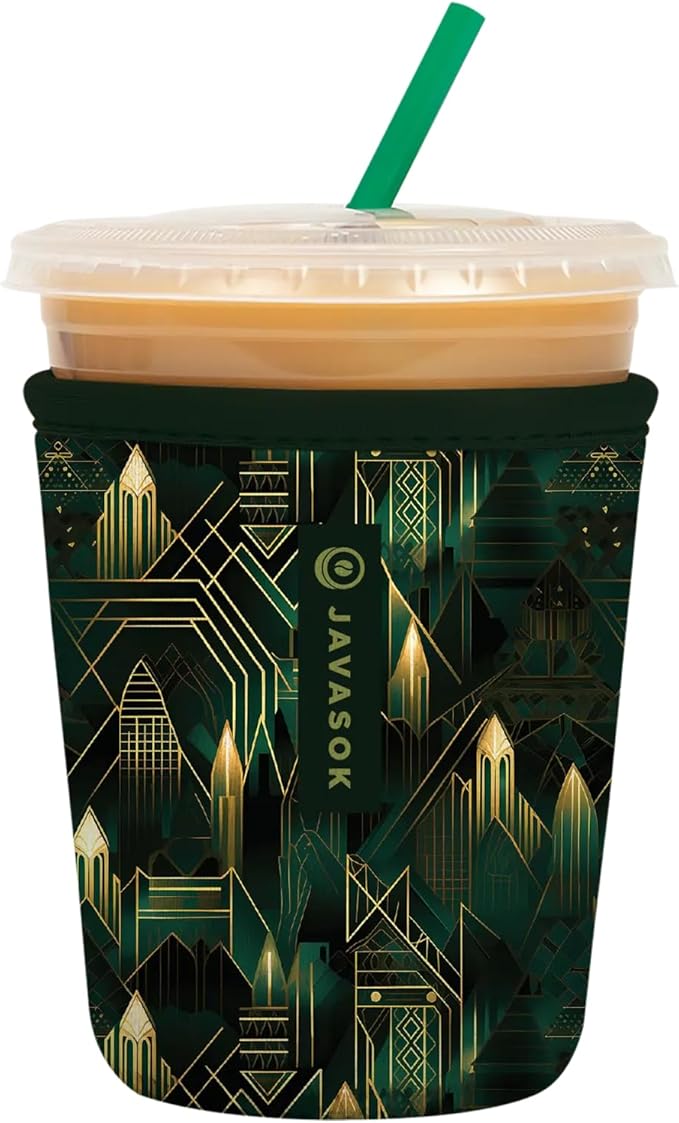 Sok It JavaSok Iced Coffee & Cold Soda Insulated Neoprene Cup Sleeve (City Limits, Small: 16-20oz)