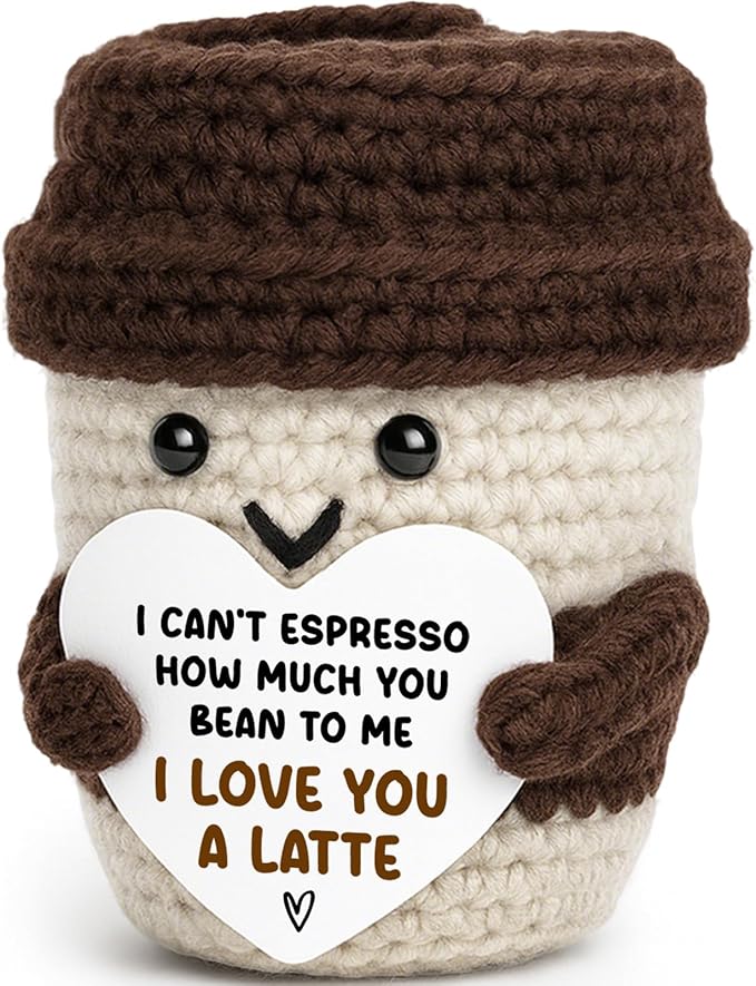 Agantree art Anniversary Women Men Her Him Gifts for Girlfriend Boyfriend Father s Day Gift for Husband Wife Birthday Graduation Coffee Lover Couple Crochet Coffee Mug Decor I Love You Her Dad