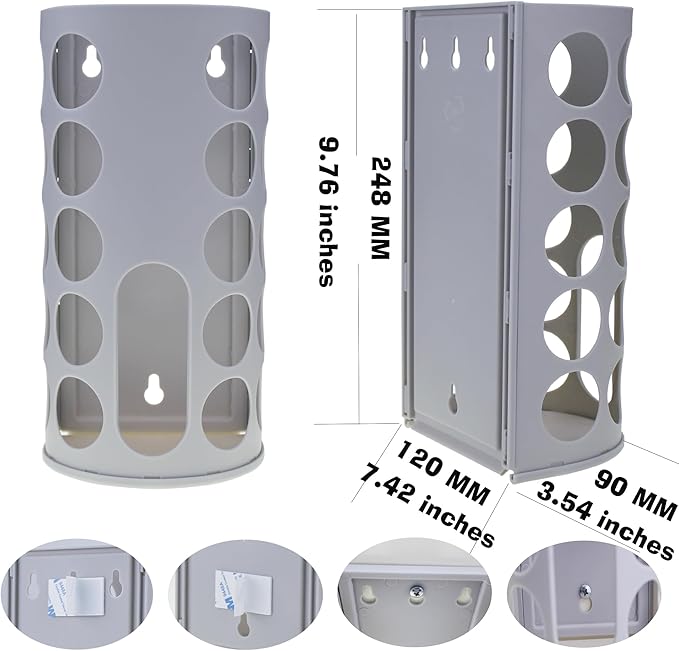Kitchen Sink & Closet Grocery Plastic Bag Holder & Dispenser, Wall-Mounted Space Saver