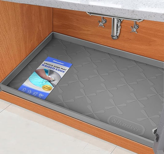 SIKADEER 40" x 22" Under Sink Mat Waterproof, Silicone Mat Kitchen Drawer Shelf and Cabinet Liner, Sink Protector for Kitchen Organizers and Storage, Boot Tray Pet Food Mats