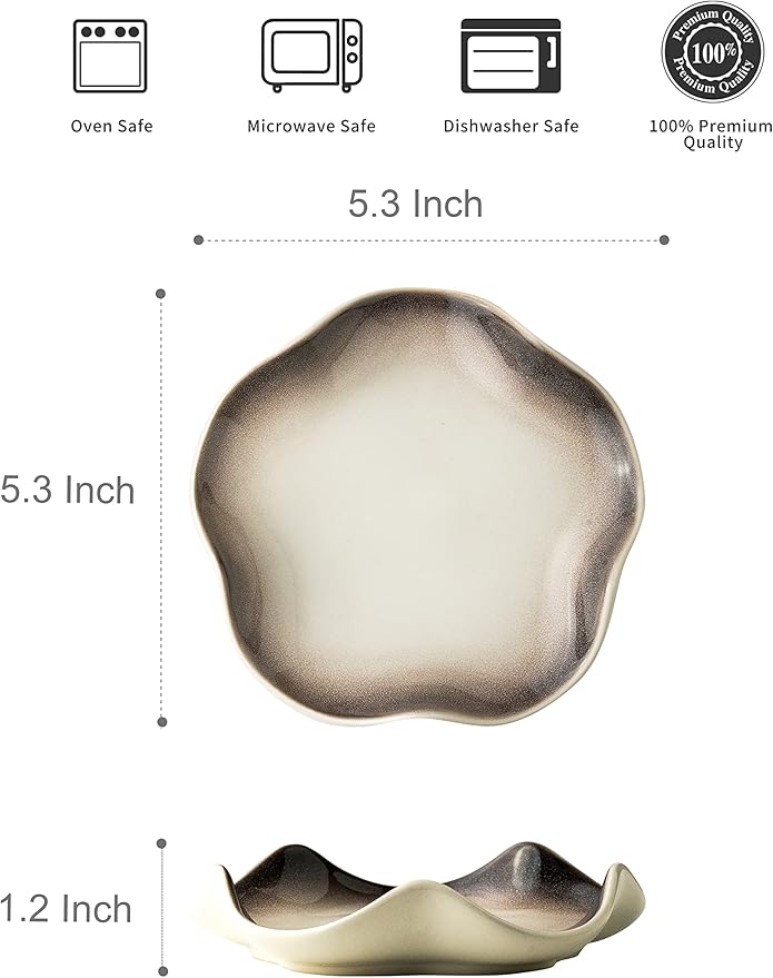 Ceramic Spoon Holder for Stove Top, Cute Coffee Spoon Rest with Ruffled Edge for Coffee Bar, Cooking Stove Spoon Holder for Multiple Utensils, Modern Kitchen Decor Housewarming Christmas Gift