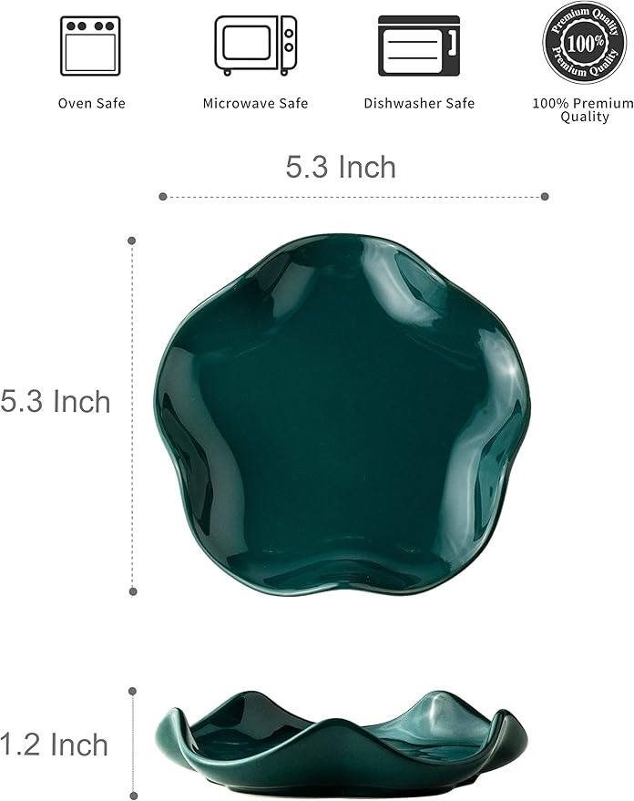 Ceramic Spoon Rest for Kitchen Counter, Spoon Holder for Stove Top Coffee Bar, Cooking Utensil Holder, Cute Flatware Rests Heat Resistant & Dishwasher Safe for Housewarming Gifts, Dark Green