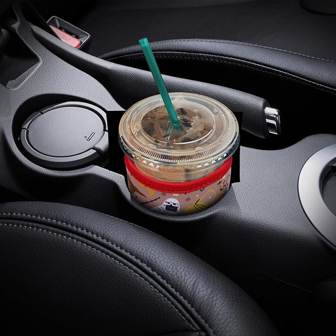 YR Reusable Neoprene Insulator Sleeve for Iced Coffee Cups, 3 Pack Coffee Coolies sleeves for Iced & Hot Drinks, Cold Beverage Cooler Compatible with Starbucks Coffee and More (Horcrux)
