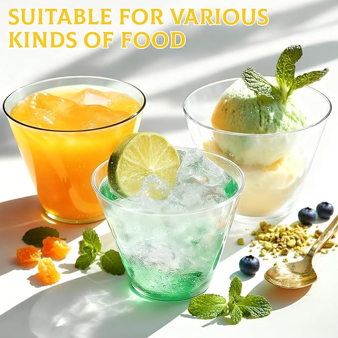 150 Pack Plastic Cups 9 oz Clear Plastic Cups for Cocktail Fancy Disposable Cup for Party Stemless Wine Glasses for Party Wedding Graduation World Cup