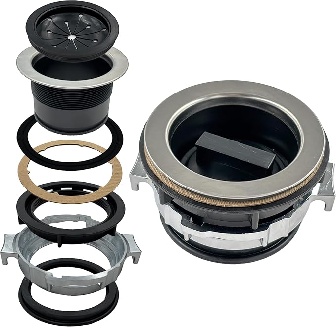 8Pcs/Set Garbage Disposal Sink Flange Kit with Stopper and Splash Guard for Waste King,4.3" Sink Flange and Drain Lock Nut for Whirlaway,Waste King Garbage Disposal Drain Assembly Kit(110mm)
