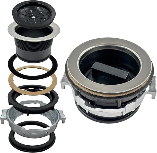 8Pcs/Set Garbage Disposal Sink Flange Kit with Stopper and Splash Guard for Waste King,4.3" Sink Flange and Drain Lock Nut for Whirlaway,Waste King Garbage Disposal Drain Assembly Kit(110mm)