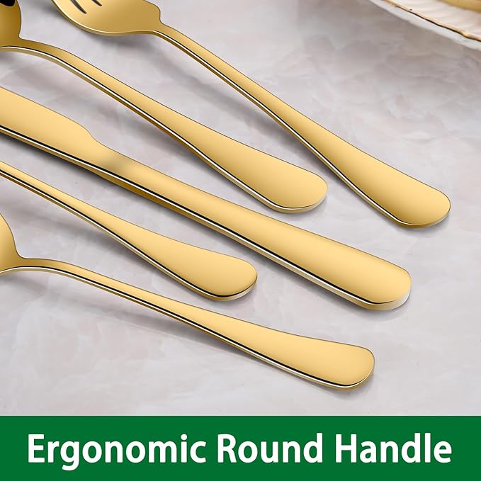16-Piece 7.3 Inches Gold Soup Spoon,Gold Stainless Steel Dinner Spoons,Durable Tablespoons Set For Restaurant,Hotel,Silverware Spoons