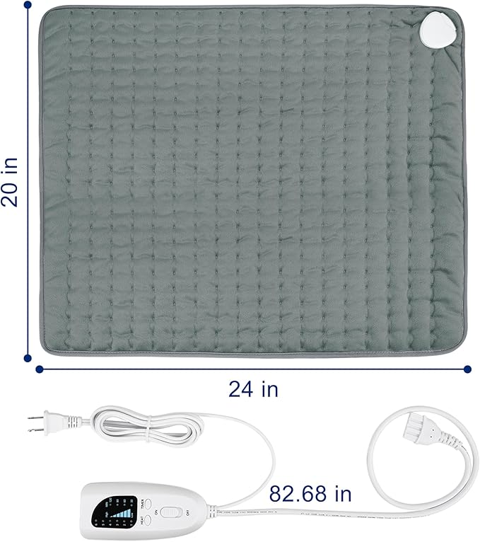 24x20 Inch Electric Heating pad for Back Neck Shoulder Knee Arms Legs- Electric Heat Pads with 6 Heat Settings & Auto Shut Off &Dry/Moist Heat Heating Pad for Birthday Mother Father Girl Men Women