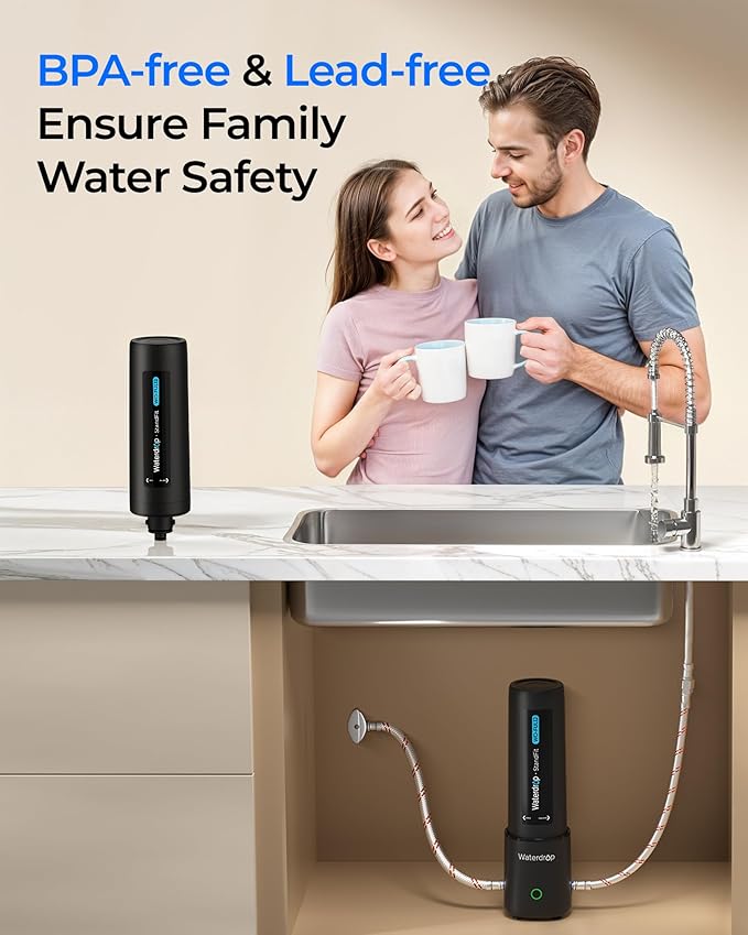 Waterdrop FUL12 Water Filter Replacement for Waterdrop 10UA PRO/10UB PRO/UL12A/UL12B Under Sink Water Filter, Reduces PFAS, PFOA/PFOS, Lead, Chlorine, Bad Taste & Odor (NOT Replacement for 10UA/10UB)
