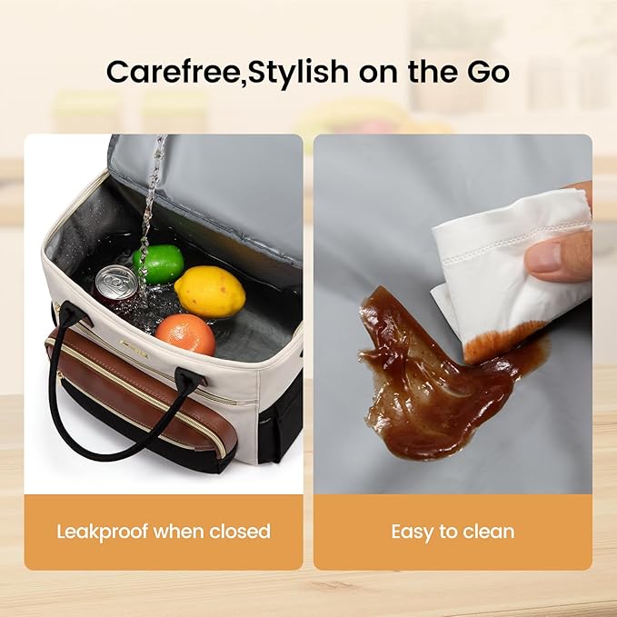 LOVEVOOK Insulated Lunch Bag Women,Wide Opening Adult Lunch Box Women with Cup Holder,X Large Leakproof Cooler Bag for Work Picnic Beach Family College Mom,Lunch Teacher Breast Pump Diaper Tote Bag