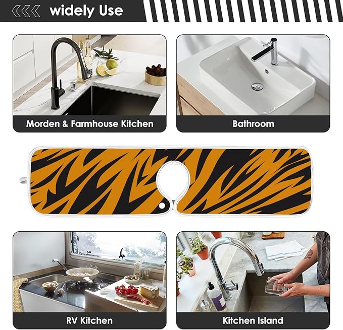 Sink Mat for Faucet Sink Splash Guard Faucet Handle Drip Catcher for Kitchen Bathroom Absorbent Microfiber Dish Drying Mat Blue 2pcs