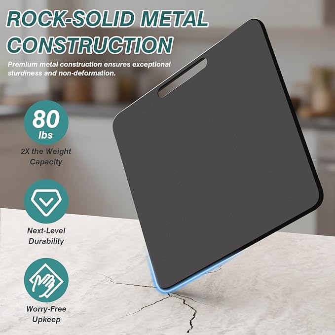 ANBOXIT Metal Appliance Slider, Sliding Tray for Coffee Maker,360° Effortless Movement,Small Appliance Rolling Tray for Counter, Coffee Pot Slider, Wide - Small (10"D x 12"W)