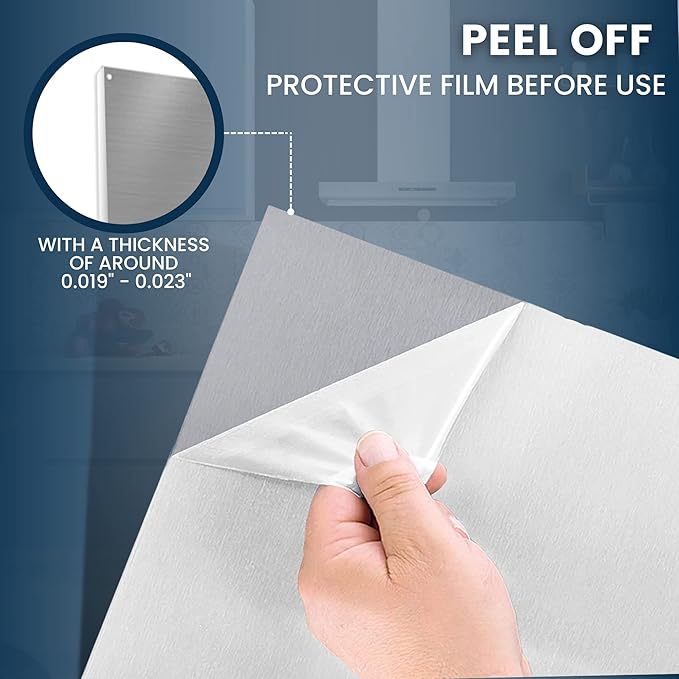 (2 Pack)24" x 30" Reversible Metal Backsplash Matching screws | Compatible with Broan-NuTone SP3004 - Ultra Flat and Flushed Metal Panel Splatter Guard for Stovetop Easy Installation