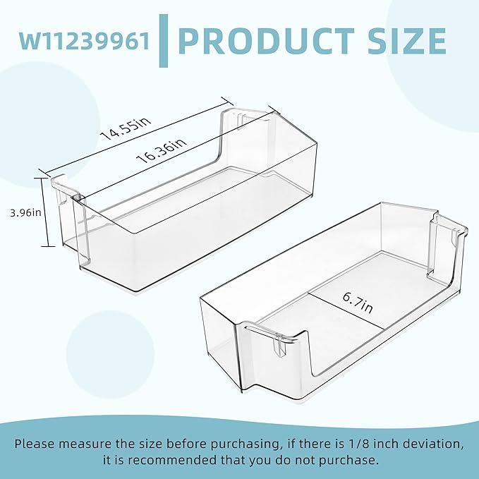 Upgraded W10900538 W11239961 Refrigerator Door Shelf Bin (RIGHT), Replaces Whirl.pool Refrigerator Door Shelf AP6333410 4591452 PS12578777, Compatible With WRS311SDH, WRS325SDH-BY AMI PARTS