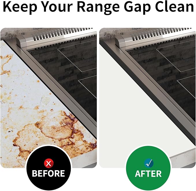 Stove Gap Covers,Stove Gap Filler, Range Trim Kit, Stove Gap Guards, Heat Resistant and Easy to Clean （Aluminum Black 23.4 in.）
