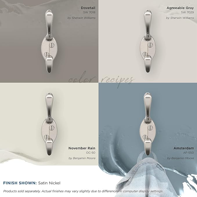 Amerock Wall Mounted Single Hook Finish: Satin Nickel