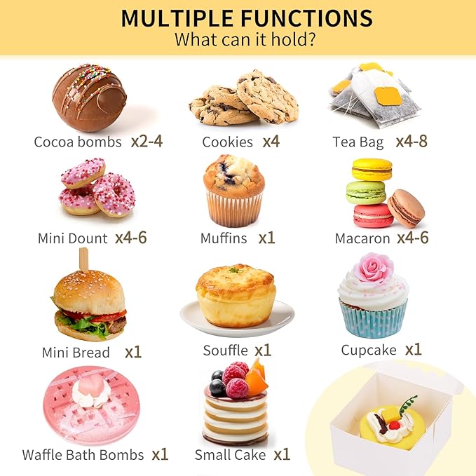 Moretoes 250pcs White Mother's Day Cookie Boxes with Window,4x4x2.5 Inch Small Bakery Boxes, for Small Cake, Treats, Donuts, Candy