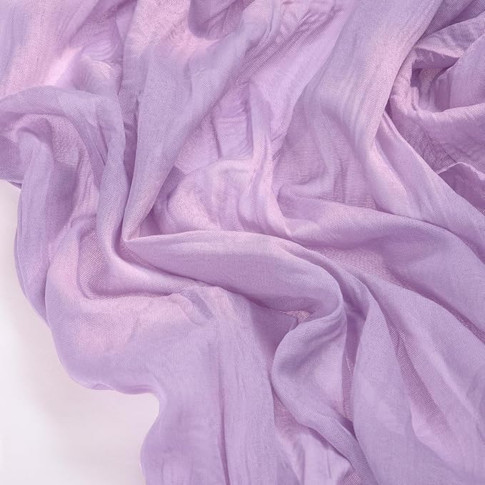 Socomi 10pcs Lilac Purple Lavender Cheesecloth Table Runner Boho Rustic Gauze 120 inch 10FT Cheese Cloth Sheer Runner for Wedding Party Baby Shower Birthday Home Decor Holiday Decorations