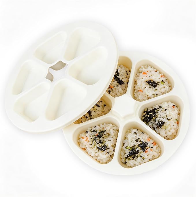 Onigiri Mold Triangle Rice Mold Large Onigiri Maker for Making and Storing Sushi, White