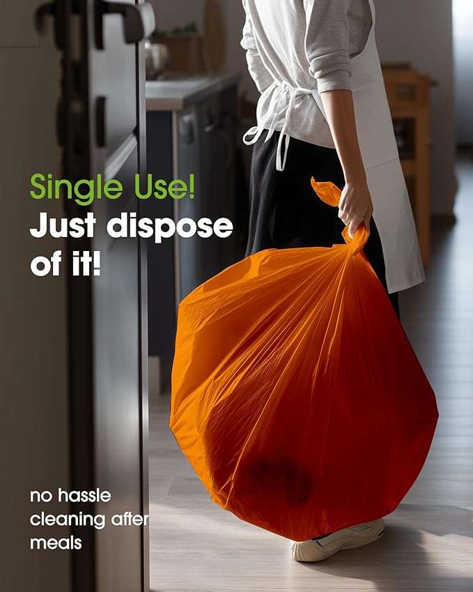 Pureegg Plastic Table Cloth Disposable 10 Pack, 54 x 108 Inch Table Cloths, St Patricks Day, Christmas Decorations, Tablecloths, Rectangle, Forest, Plastic Cover, Leakproof & Sturdy, Orange
