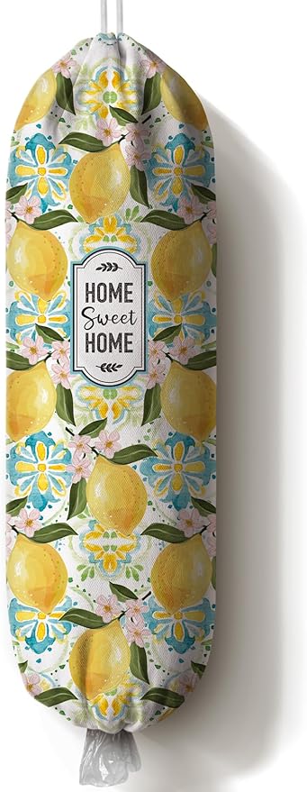 Lemon Grocery Bag Holder Organizer Storage for Plastic Bags Lemon Decor 23" x 9"