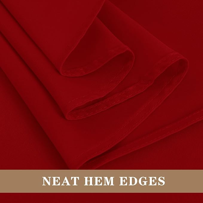 Fitable Red Rectangle Table Clothes, 6 Pack - 90 x 156 Inch - Reusable and Washable Tablecloths, Polyester Fabric Table Covers for Wedding, Party, Banquet, Formal Events