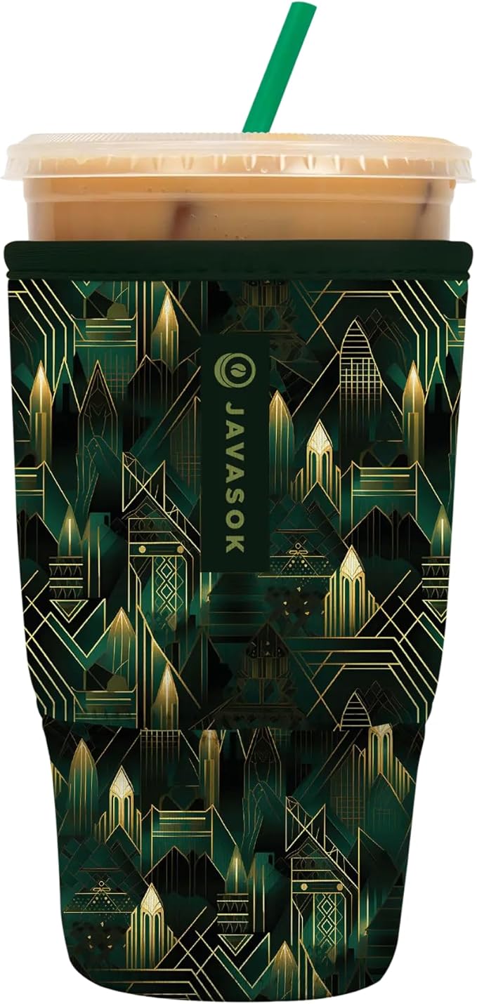 Sok It JavaSok Iced Coffee & Cold Soda Insulated Neoprene Cup Sleeve (City Limits, Large: 30-32oz)