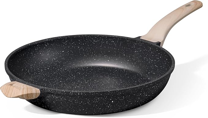 CAROTE 12.5 inch Nonstick Frying Pan Skillet,Non Stick Granite Fry Pan Egg Pan Omelet Pans, Stone Cookware Chef's Pan, PFOA Free,Induction Compatible