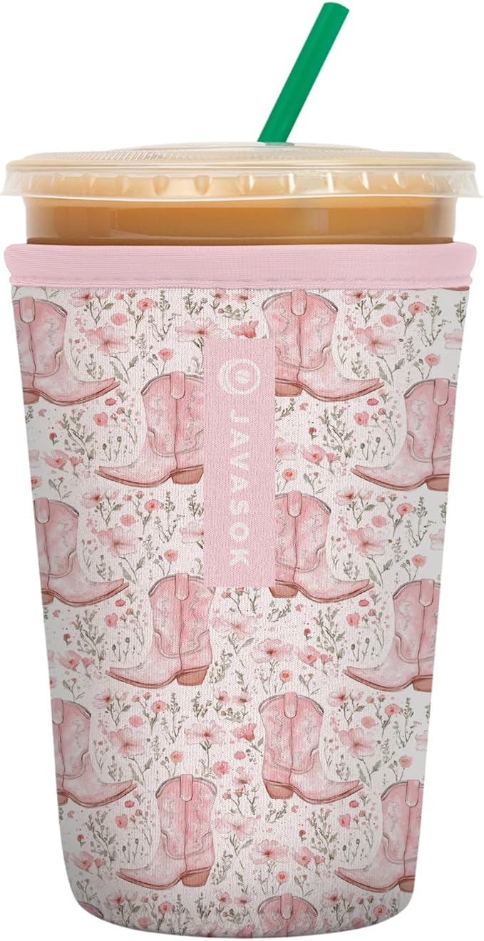Sok It JavaSok Iced Coffee & Cold Soda Insulated Neoprene Cup Sleeve (Wildflower Rodeo, Medium: 22-28oz)
