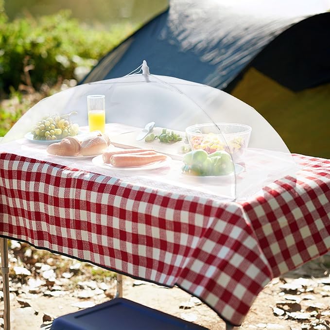 6 Pack Food Covers for Outdoors Mesh Screen Include 2 Extra Large (40"X 24") & 4 Standard (17"X 17") Food Tents Collapsible and Reusable Mesh Food Covers for Outside, BBQ Party Supplies, Fruit