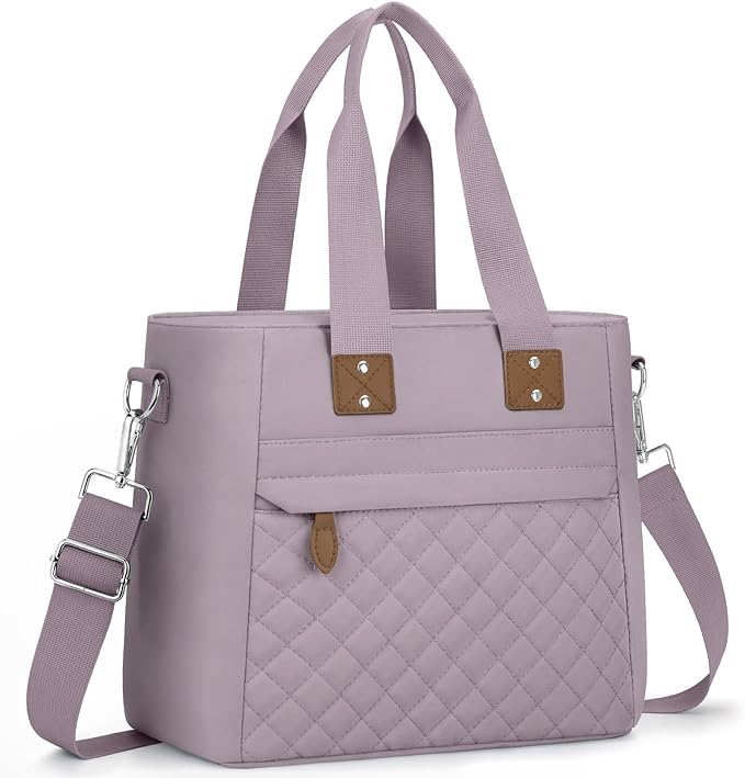 Insulated Lunch Box for Kids School - Large Thermal Lunch Bag Women with Removable Shoulder Strap, Reusable Lunch Cooler Tote Bags Purse for Adults Work, Picnic, Hiking, Beach, Travel, LargePurple