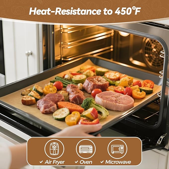 360 Count 9"x 13" Heavy Duty Parchment Paper Sheets for Baking, No-Stick & No-Leak Unbleached Baking Paper, Pre-cut Half Parchment Paper Sheets for Oven, Air Fryer, Microwave