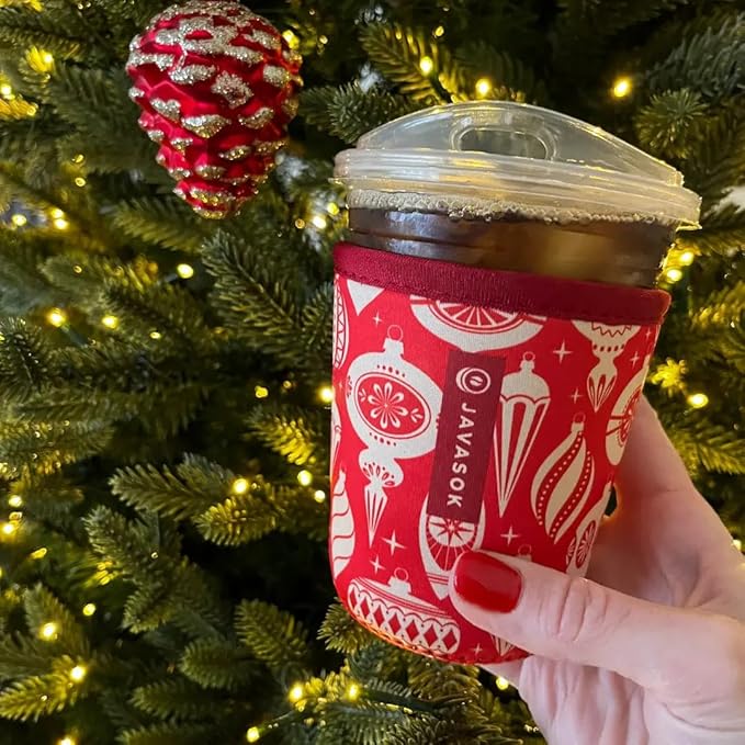 Sok It JavaSok Iced Coffee & Cold Soda Insulated Neoprene Cup Sleeve (Vintage Baubles, Large: 30-32oz)
