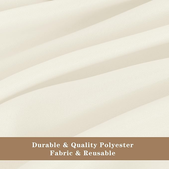 Fitable Ivory Tablecloths for 6-8 Foot Tables, 6 Pack - 70 x 120 Inches - Reusable and Washable Table Clothes, Polyester Fabric Table Covers for Wedding, Party, Banquet